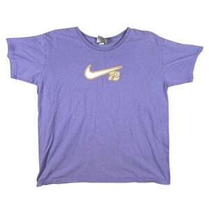 Nike Purple Graphic T-Shirt XL Swoosh 72 Heritage Short Sleeve Tee Mens